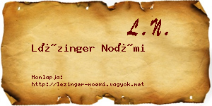 Lézinger Noémi névjegykártya